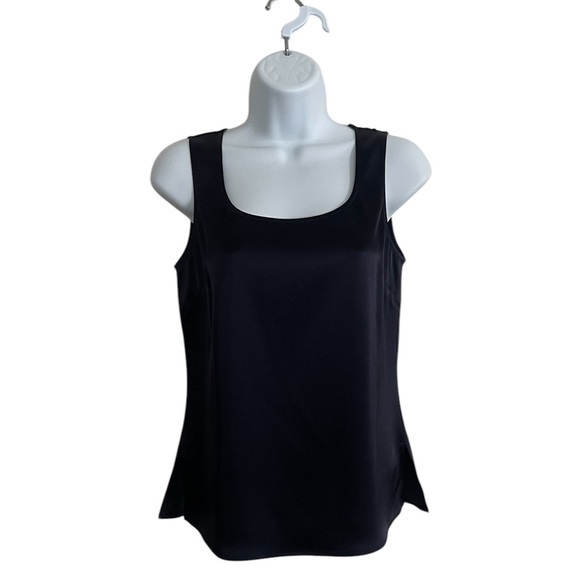 St. John Caviar Liquid Satin Matching Set Size 2 Emma Ankle Pants & Sleeveless - Picture 3 of 8